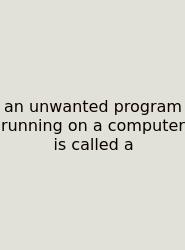 An Unwanted Program Running On A Computer Is Called A