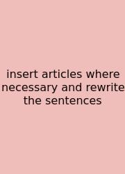 Insert Articles Where Necessary And Rewrite The Sentences