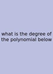 What Is The Degree Of The Polynomial Below