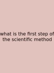 What Is The First Step Of The Scientific Method